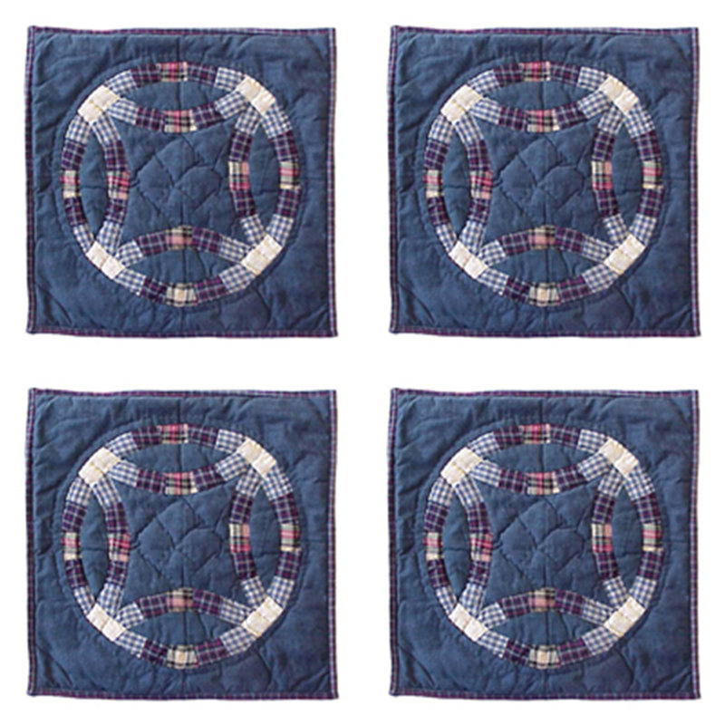 Double Wedding Ring Cotton Throw Pillow