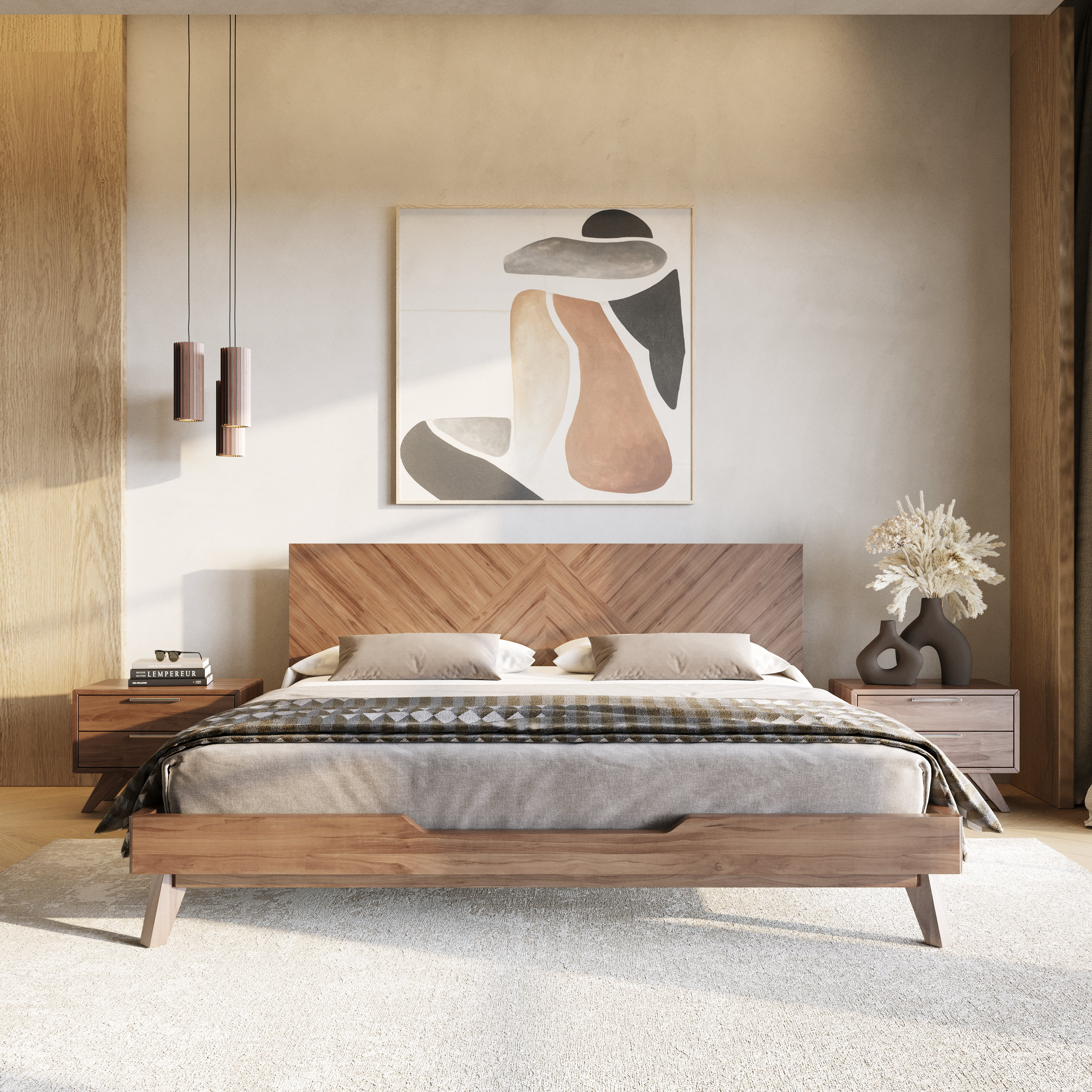Wade Logan® Aubreah Solid Wood and Veneer Platform Bed & Reviews | Wayfair