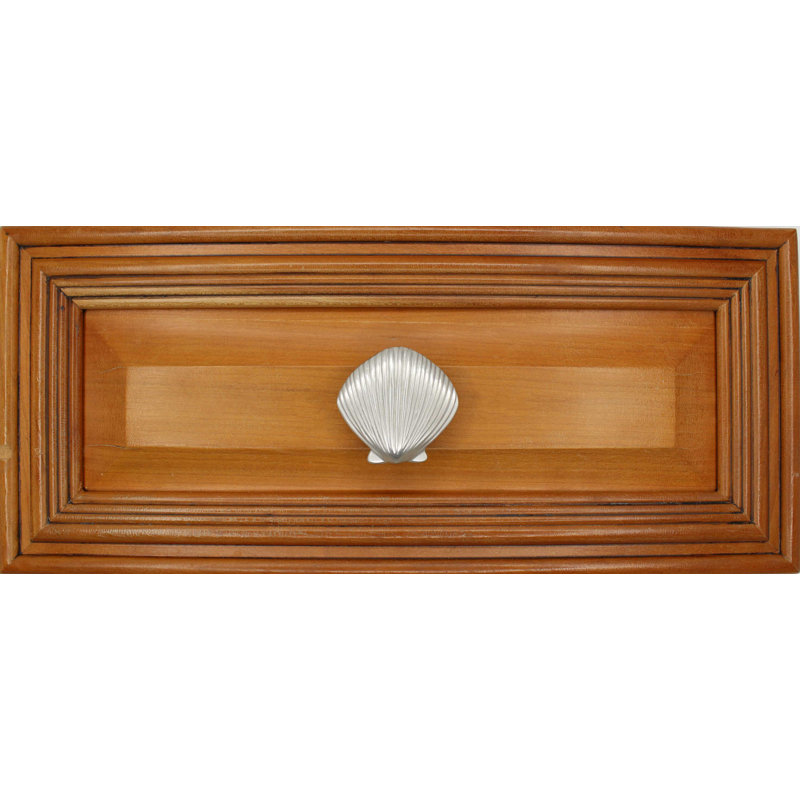 1 1/2" Seashell Knob, Brushed Nickel, 2" L x 2" W, 1