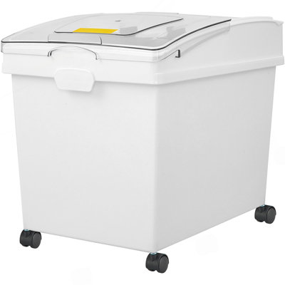 Bac à ingrédients, bac de rangement pour ingrédients d'une capacité de 10,5 gallons, bacs à farine en PP sur roulettes, bac à ingrédients avec tablette blanche et couvercle coulissant, bacs de rangement commerciaux 3 pièces / ensemble