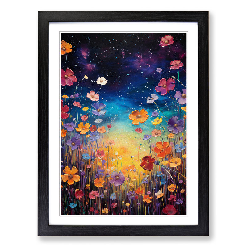 Cosmos Colour Field - Single Picture Frame Rectangle Print on Wood, Black Framed, 34cm H x 25cm W