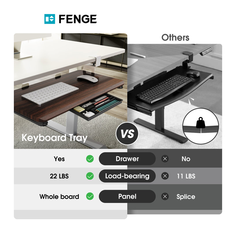 Keyboard Tray Under Desk, Pull Out Keyboard & Mouse Tray with C Clamp Mount, Sliding Keyboard Holder for Desk, 11.8 inch Large Slide-Out Platform Computer Drawer for Typing