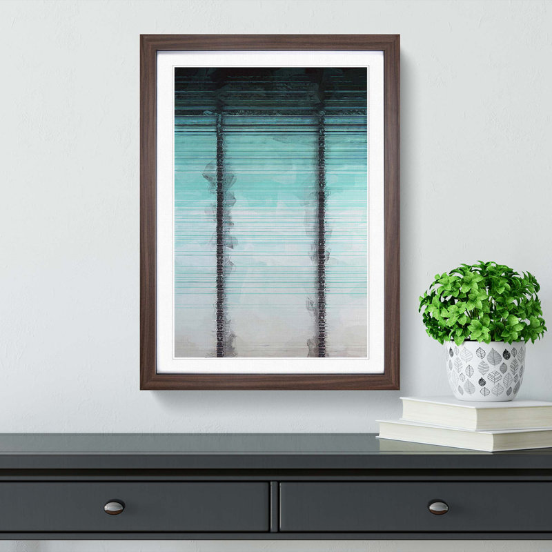 Constantly Green in Abstract - Picture Frame Graphic Art Print, 87cm H x 62cm W x 2cm D, Walnut Framed