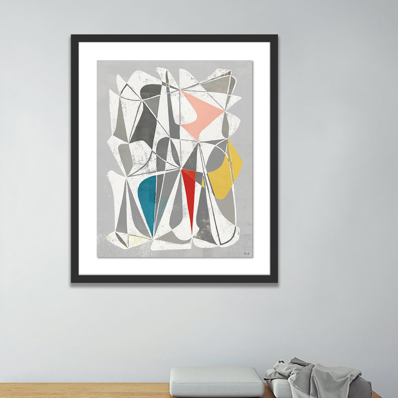 Vedene Print by Bangbouh Studio, 24" H x 20" W x 1.5" D, Black, Light Gray/Red/White/Gold/Blue