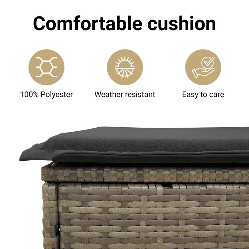 Ensemble de canapé de jardin Vidaxl PE rotin en acier thermolaqué grand modulaire