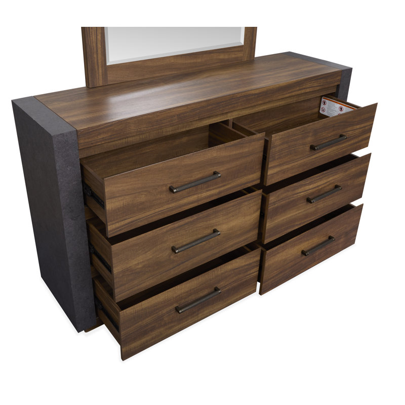 Très grand lit à panneaux 2 panneaux de chevet avec commode double Tousignant, King