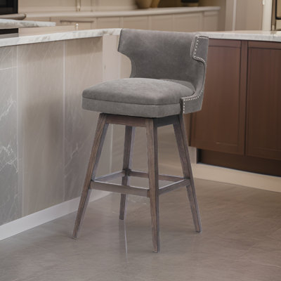 Desousa Upholstered Counter Stool with Solid Wood Frame