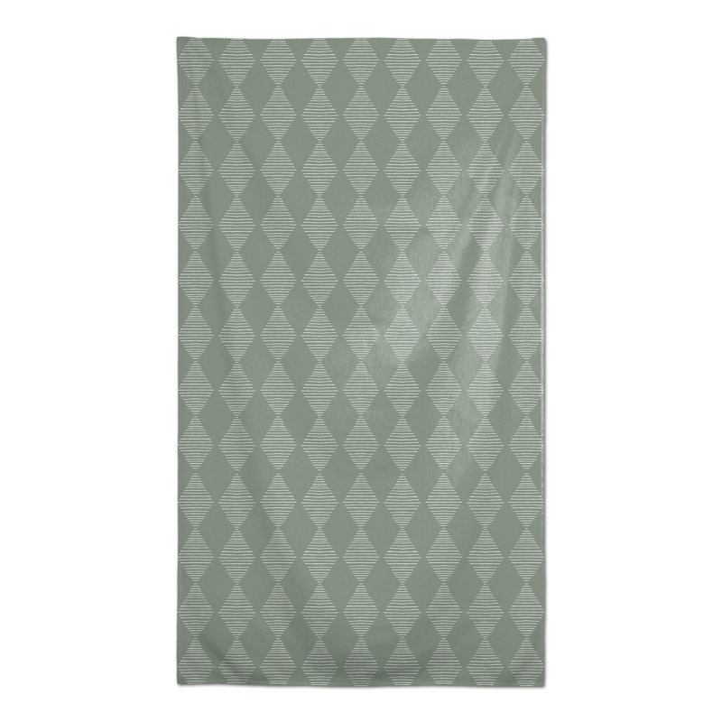 Rectangular Argyle Polyester Tablecloth, Green