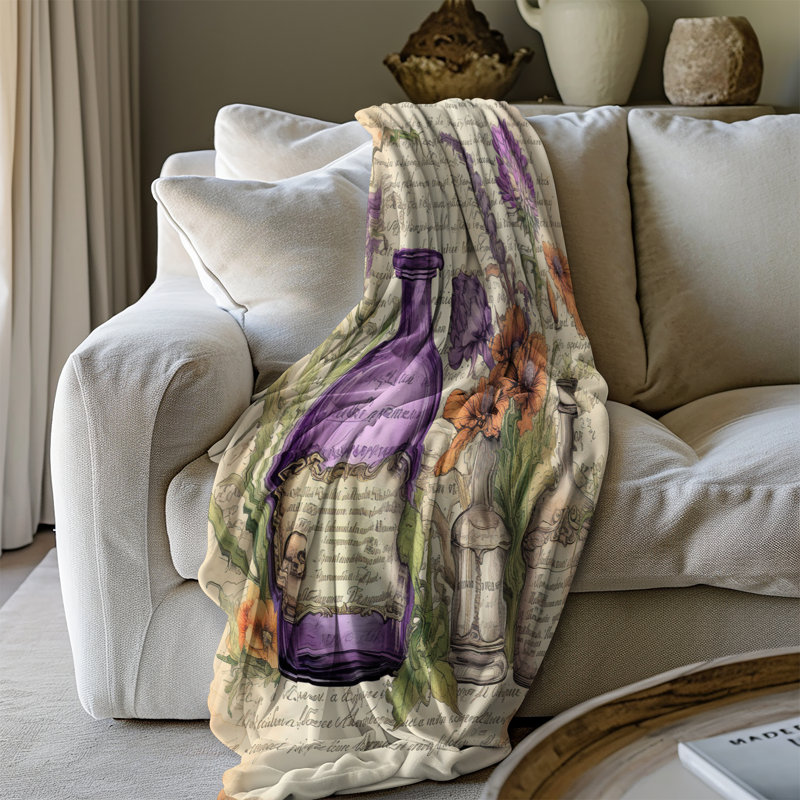 Alchimique à base de plantes Codex - 1 pièce Sherpa Premium - impression d'art luxueux, Grand lit