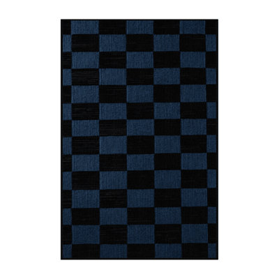 Machine Washable Checkered Green Area Rug