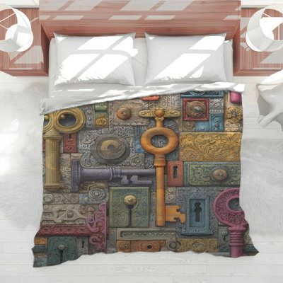 Keys Bedding Objects Comforter Vintage