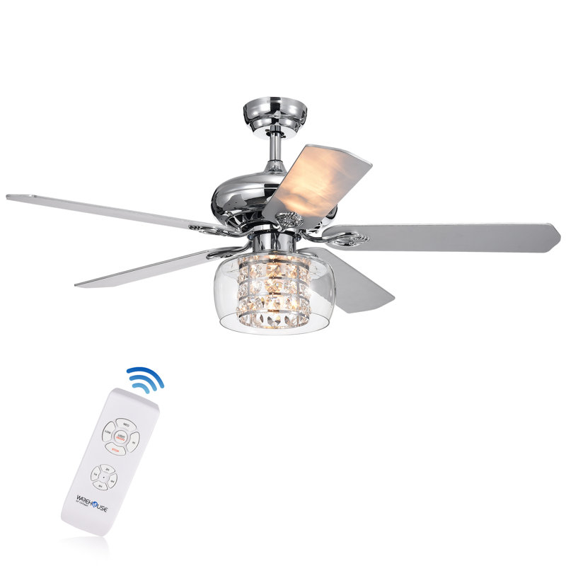 Ventilateur de plafond à 5 pales 52 po avec télécommande et ensemble d’éclairage inclus Gaines