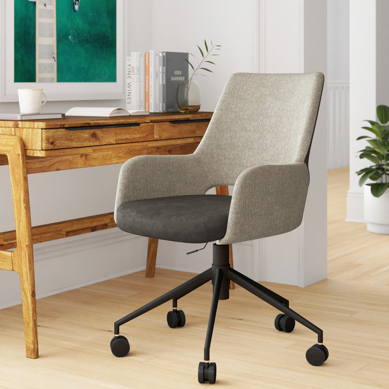 Ludovick Task Chair, Charcoal Gray, Matte Black