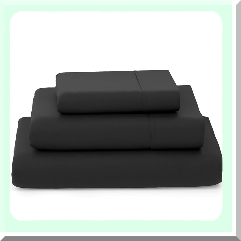 CoolBamboo Soft Luxury Sheets - Breathable & Cooling 3-Piece Bedding Set with Deep Pockets - Twin XL, Black