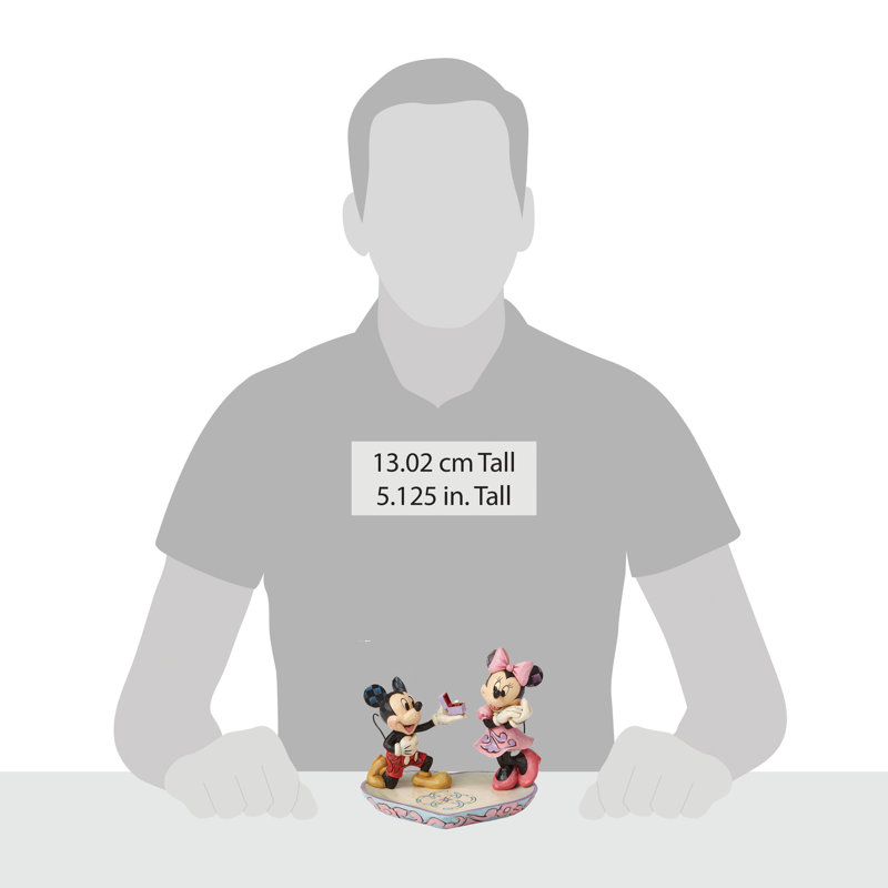 Jim Shore Disney Traditions Mickey& Minnie Proposal Ring Dish 5in H