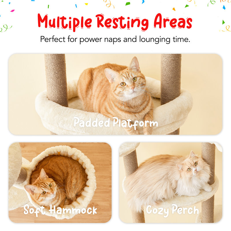 Tenley 101.6'' H Cat Tree, Light Beige
