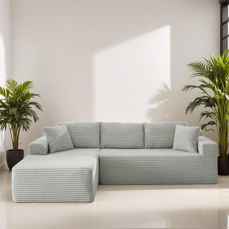 Canapé modulaire de 103,22 po faisant face à la gauche avec méridienne en L, canapé modulaire moderne avec siège profond, fauteuils rembourrés pour la chambre à coucher du salon