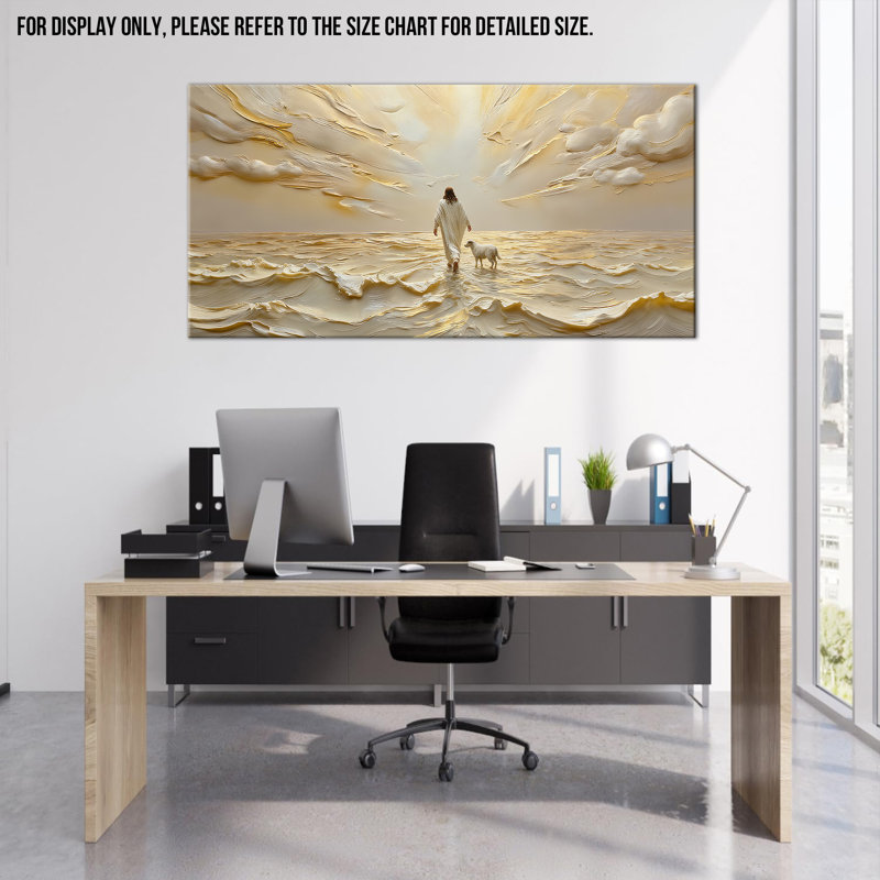 Large Jesus Portrait Wall Art - Spiritual Canvas Painting Home Decor, Sacred Inspirational Artwork Prints for Living Room Interiors, Gallery Wrapped Frame Wooden Canvas, 30×60 inches