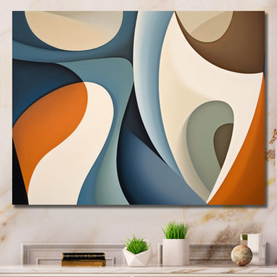 Visions symétriques bleues et orange - formes abstraites, art mural