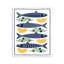 Poissons, citron, olives, plaque murale, design par Bex Morley Design