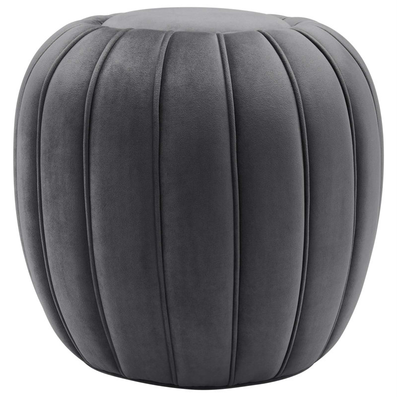 Modway Celebrate Channel Tufted Performance Velvet Ottoman, Gray Velvet