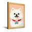 Animaux - chien blanc mignon avec collier rouge et étiquette en os-2103764346-2103764344-2103764345