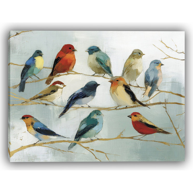 «Golden-Twig Bird Celebration», art mural sur toile tendue