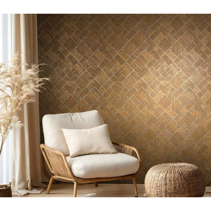 Galerie Odyssey Wood Mosaic Design Wallpaper