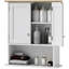 Armoire de salle de bain murale moderne avec 2 portes, tablette réglable, au-dessus de la toilette