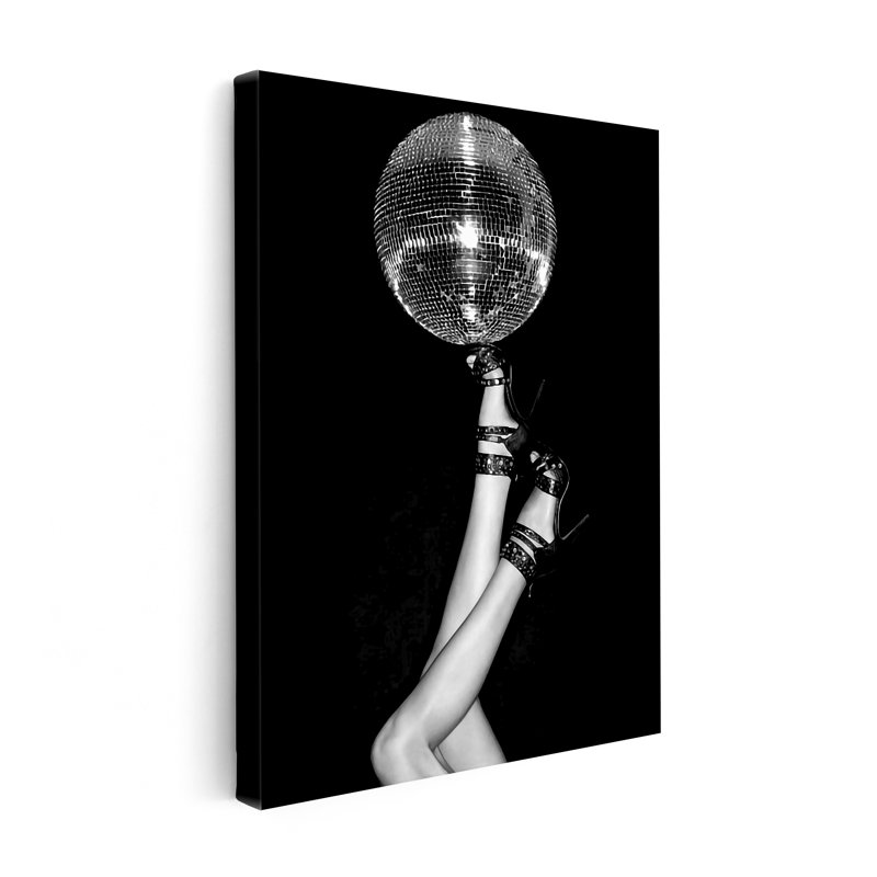 Boule disco sur des talons hauts, Unframed, Canvas, 08"H x 10"W