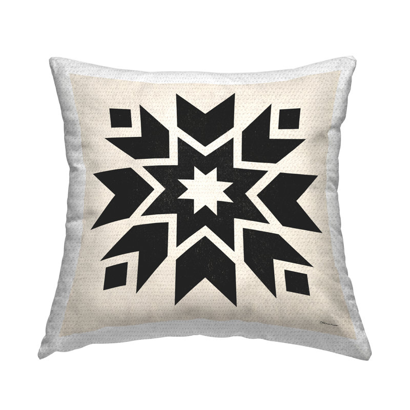 Coussin d'extérieur Bold Black Quilt Block Shapes