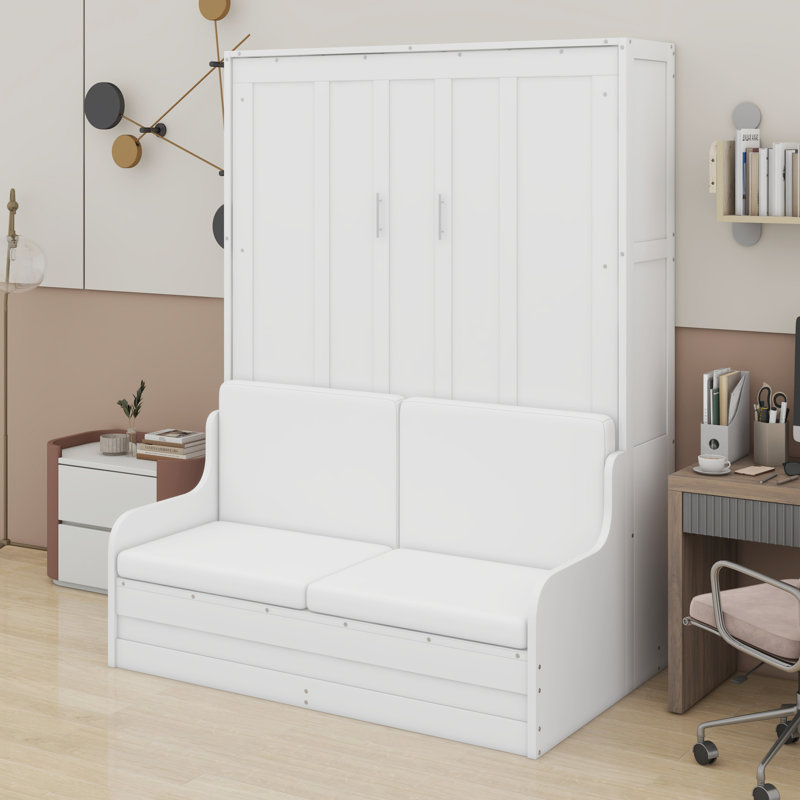 Lit escamotable mural Murphy avec coussin, Blanc