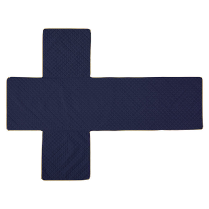 Cover Bonanza Polyester Slipcover, Navy/Tan