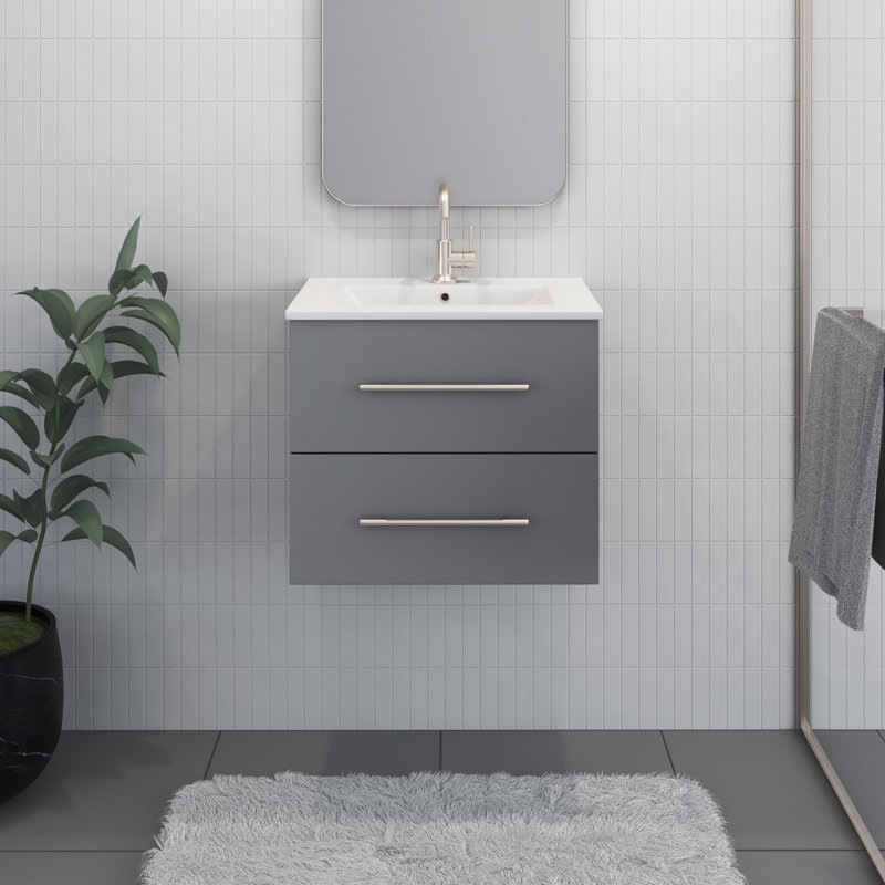 Ensemble de meuble-lavabo simple 24 po Abdirahman, Gris