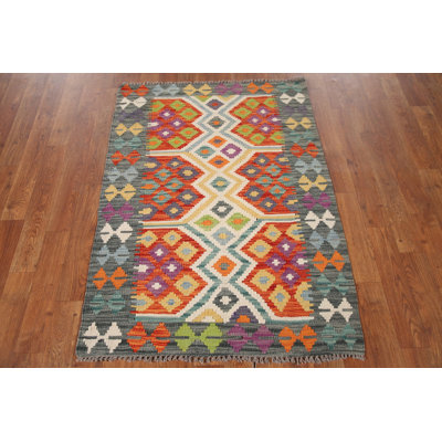 South Western Kilim Reversible Wool Rug 3x4