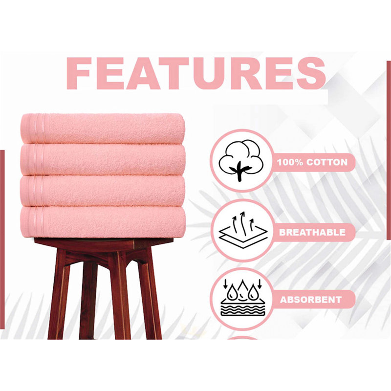 100% Cotton Bath Sheet, Pink