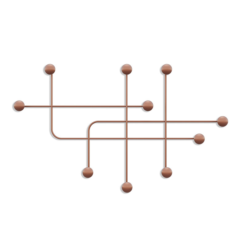 Crochet mural en métal robuste, couleur cuivre, 42,1 po x 25,2 po x 3,9 po | Fabrication 100% métal, épaisseur: 0,4 po | Peut supporter jusqu'à 22 lb | Idéal pour la maison, le bureau et le vestibule, design durable et élégant