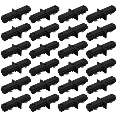 Connecteur Luxrite H-Track mort-I, éclairage sur rail droit à 3 fils à circuit unique, systèmes de rail de type H 120 V, composant de distribution d'énergie noir, paquet de 24