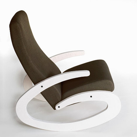 Adora Wood Rocking Chair, White, Brown