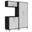 Ensemble de 3 systèmes de rangement en métal pour garage, armoires de rangement à roulettes, armoire murale, coffre à outils verrouillable