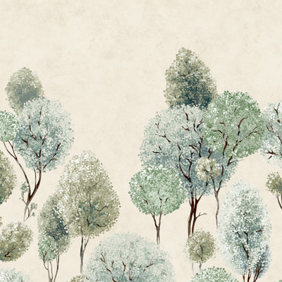 Julie Feels Home Glitter/Shimmer Tilia Trees and Plain Twinwall Design 4-panel Wall Mural