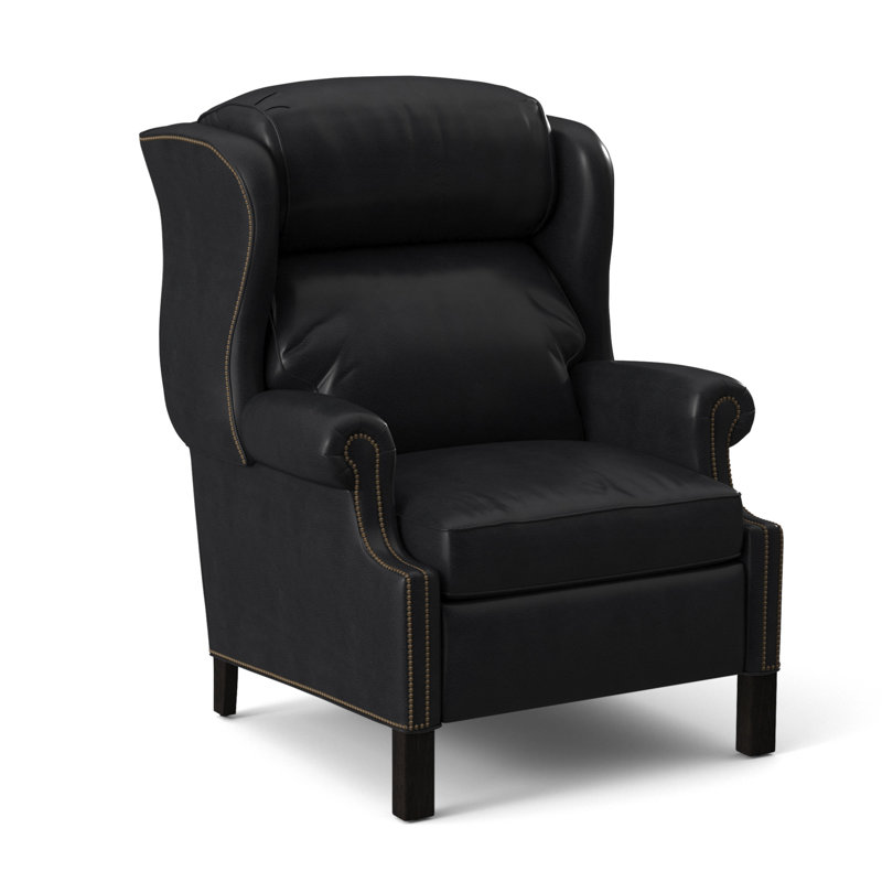 Chippendale Recliner, #9 Natural, Outsider Raven Genuine Leather, New Classiques