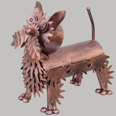 Alfonso Copper Metal Dog Sculpture