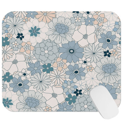 Floral Flower Boho Pattern II Bohemian Gaming Cute Office Laptop Desk Pad Gift Mat Square Rectangle Non-Slip Mousepad