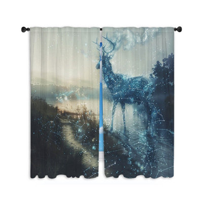 Paire de rideaux obscurcissant en polyester Jahda