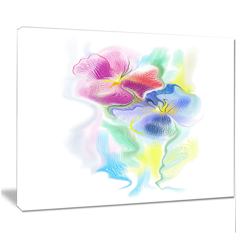 « couleur floral aquarelle sketch », impression sur toile tendue, H 20 po x l 20 po x P 1 po