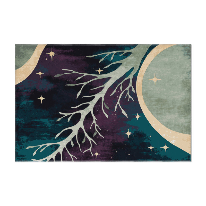Emerald Moonlight Indoor And Outdoor Area Rug, Rectangle 1'6" x 2'6"