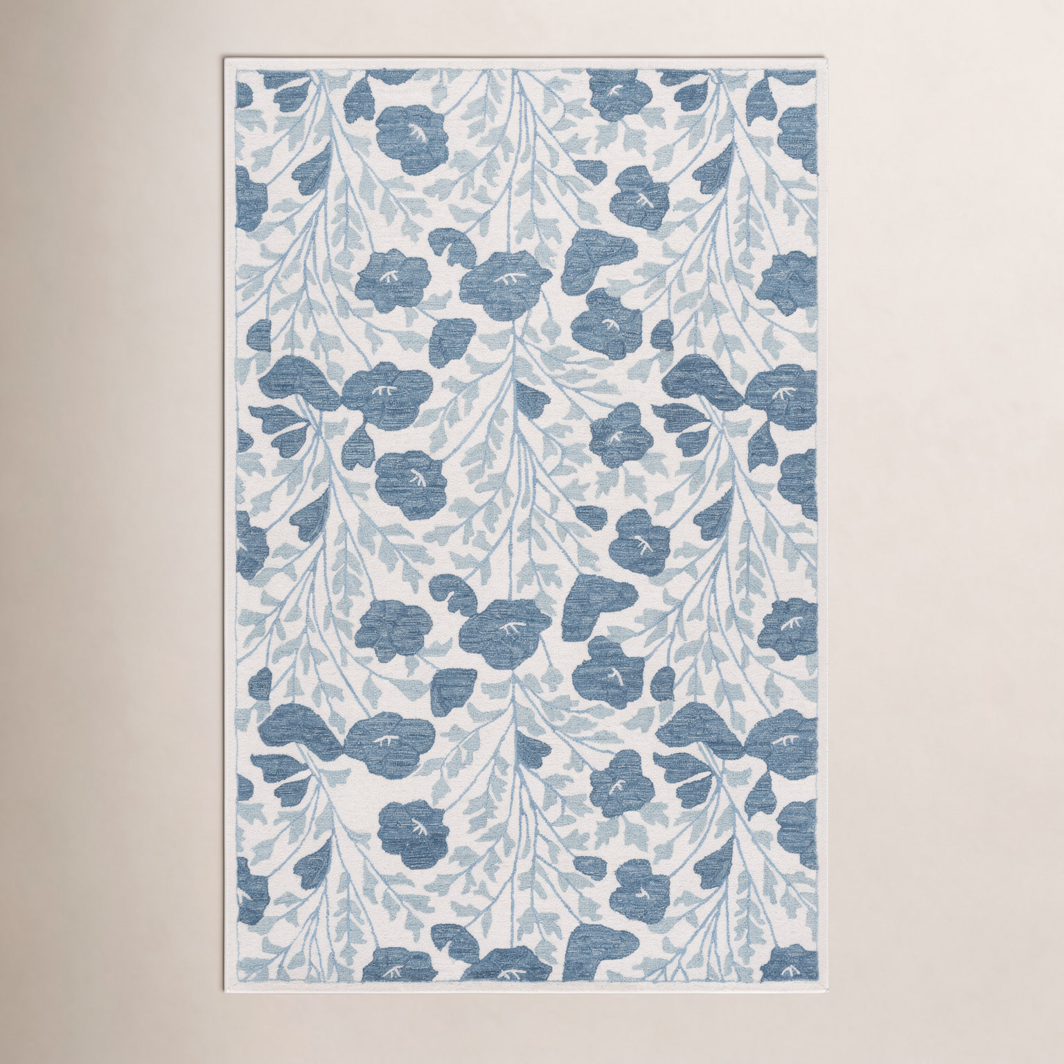 Hand-Tufted Wool Floral Rug, Rectangle 9' x 12'