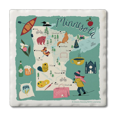 Minnesota 4 Piece Tumbled Tile Coaster Set