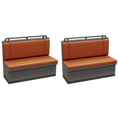 Industrial Style Restaurant Bar Cafe Bench Faux Leather Upholstered Bench